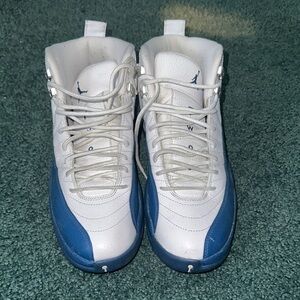 Jordan 12 Sneakers White and Blue
